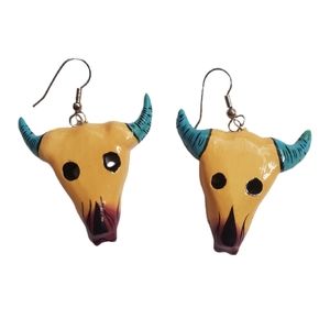 Handmade bull earrings